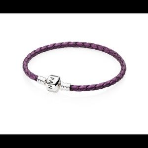 Braided Purple Pandora Bracelet with Charms